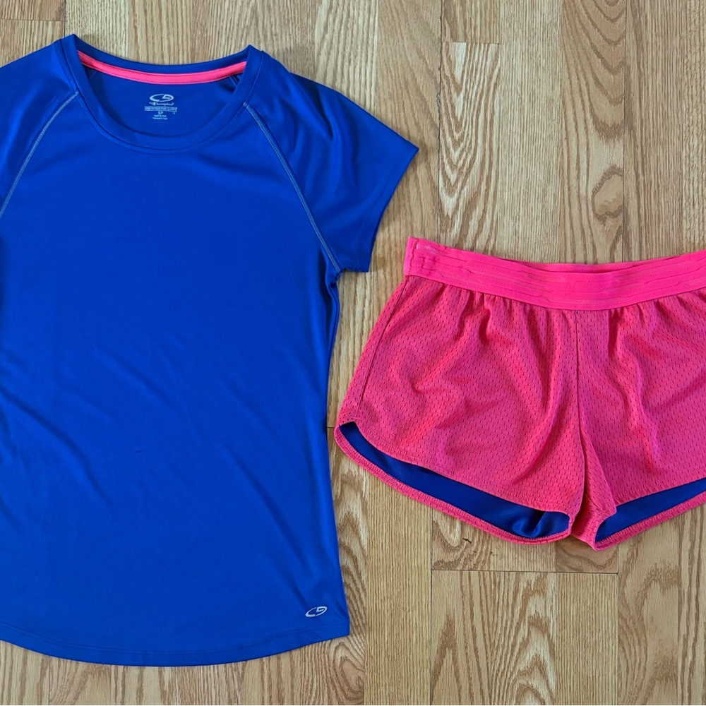 Blue and Pink Athletic Set